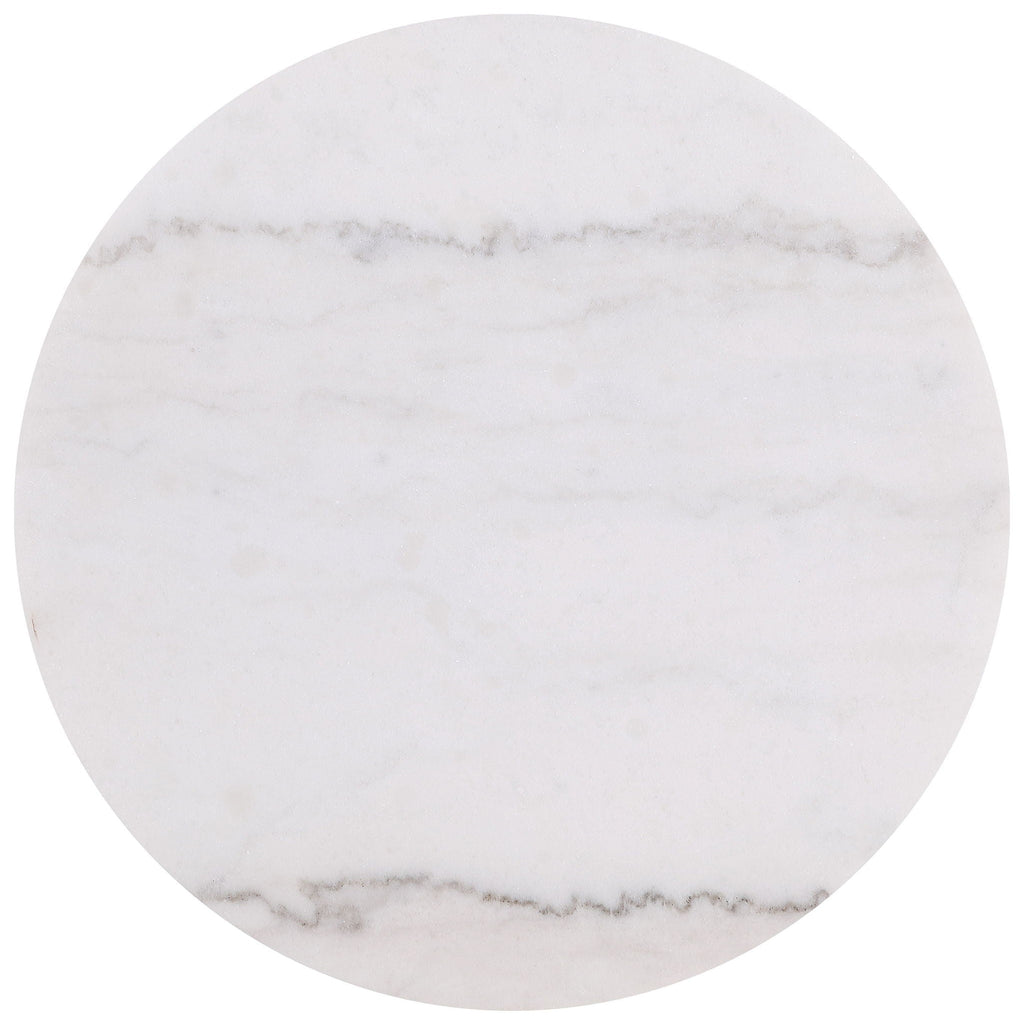 Jason 2-piece Round White Marble Coffee Table Set Greige