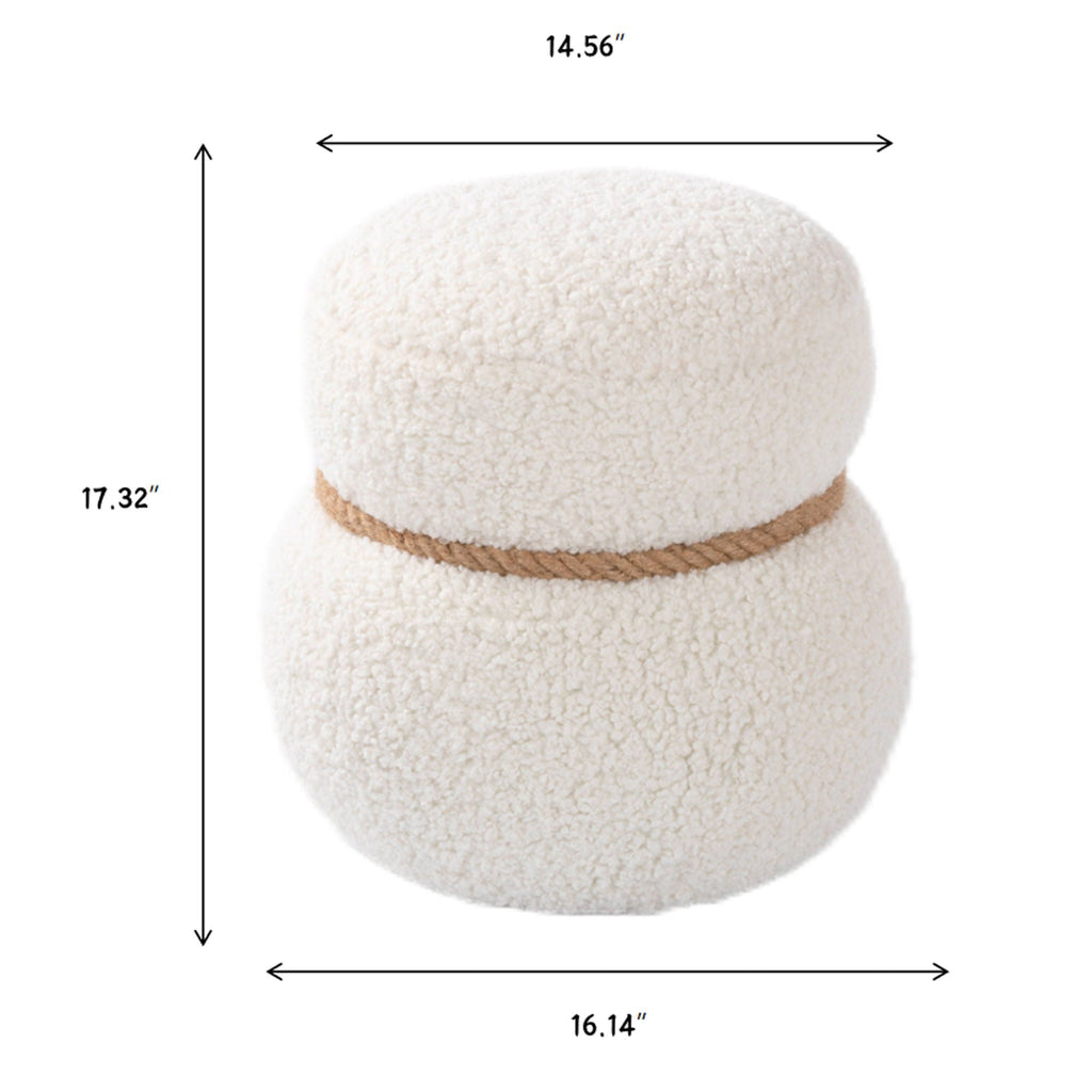 Snowman Stool With Cushion And Solid Wood Frame