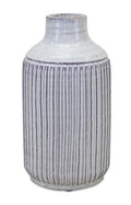 Rustic Ribbed Terra Cotta Vase 12.25"H