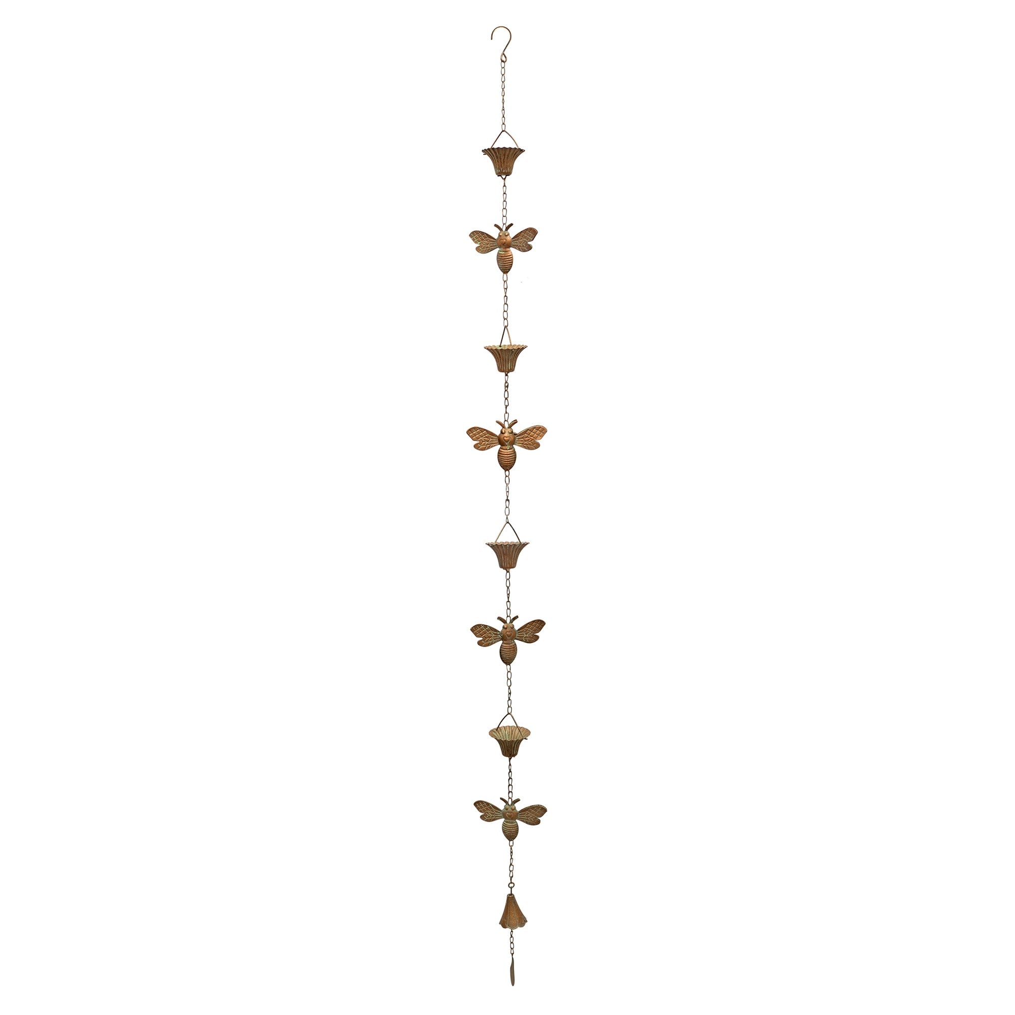 Iron Bumble Bee Rain Chain 61.5"H