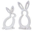 Carved Stone Bunny Outline DŽcor (Set of 2)