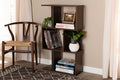 Baxton Studio Legende Modern and Contemporary Brown and Dark Grey Finished Display Bookcase