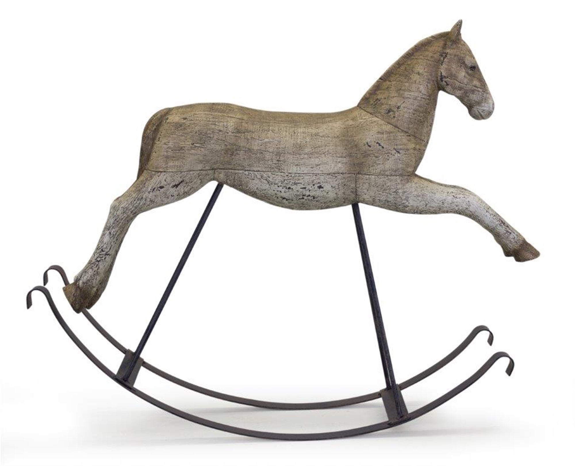 Rustic Rocking Horse DŽcor with Metal Stand 22.25"L