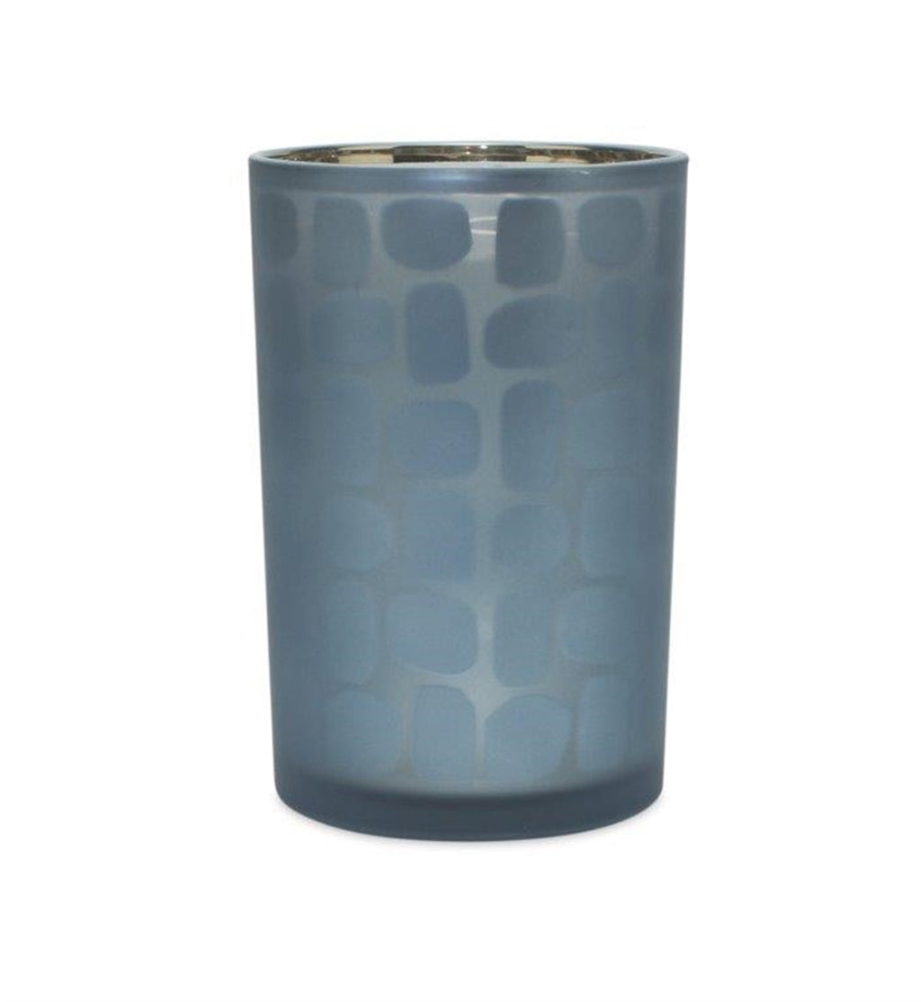 Navy Frosted Glass Candle Holder (Set of 2)