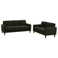 Ruth 2-piece Fabric Upholstered Track Arm Sofa Matcha Green