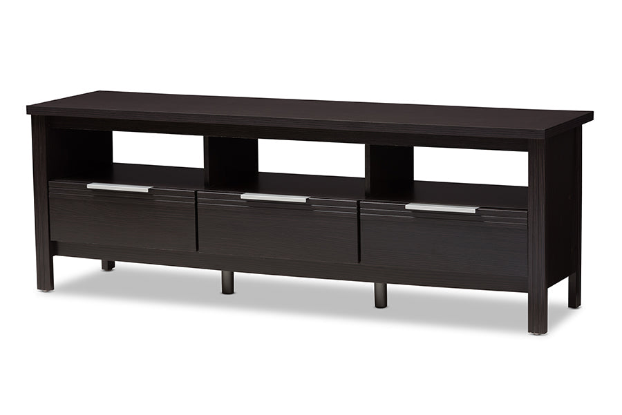 Baxton Studio Elaine Modern and Contemporary Wenge Brown Finished TV Stand