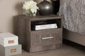 Baxton Studio Gallia Modern and Contemporary Oak Brown Finished 1-Drawer Nightstand