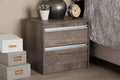 Baxton Studio Gallia Modern and Contemporary Oak Brown Finished 2-Drawer Nightstand