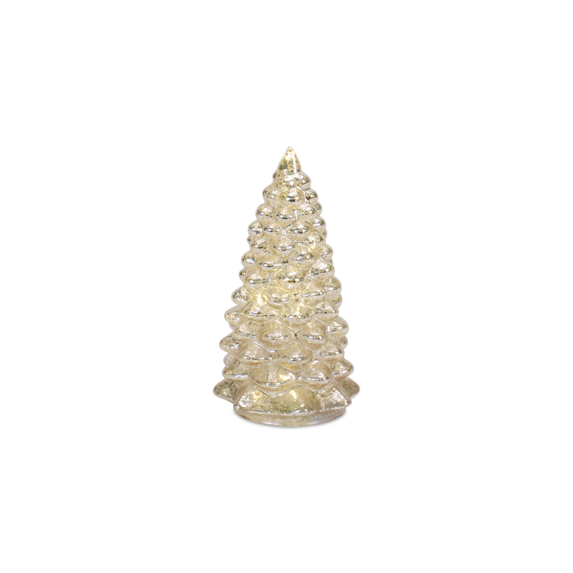 LED Lighted Mercury Glass Holiday Tree DŽcor (Set of 4)