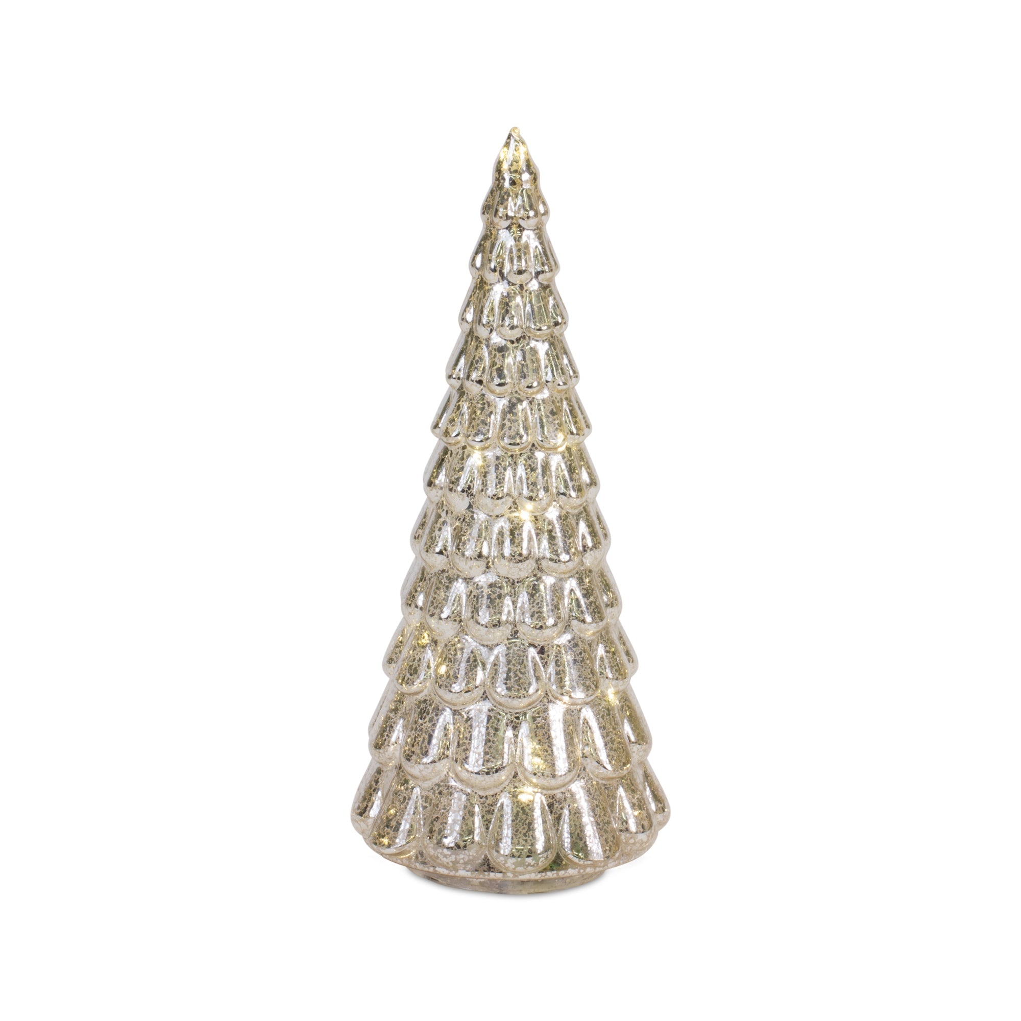 LED Lighted Mercury Glass Holiday Tree DŽcor (Set of 4)