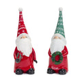 Holiday Gnome Figurine with Present and Wreath Accent (Set of 2)