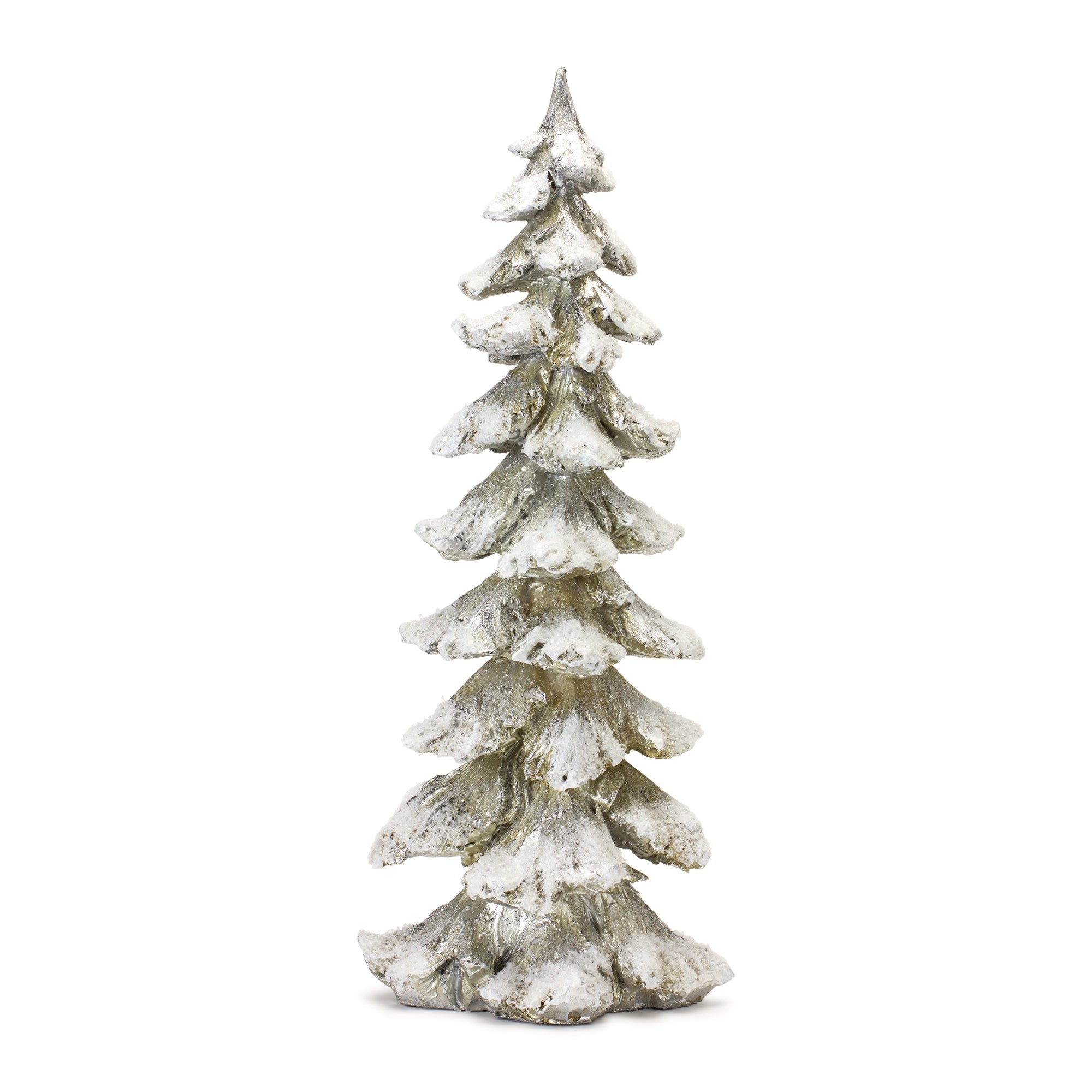 Frosted Pine Tree DŽcor with Silver Finish (Set of 4)