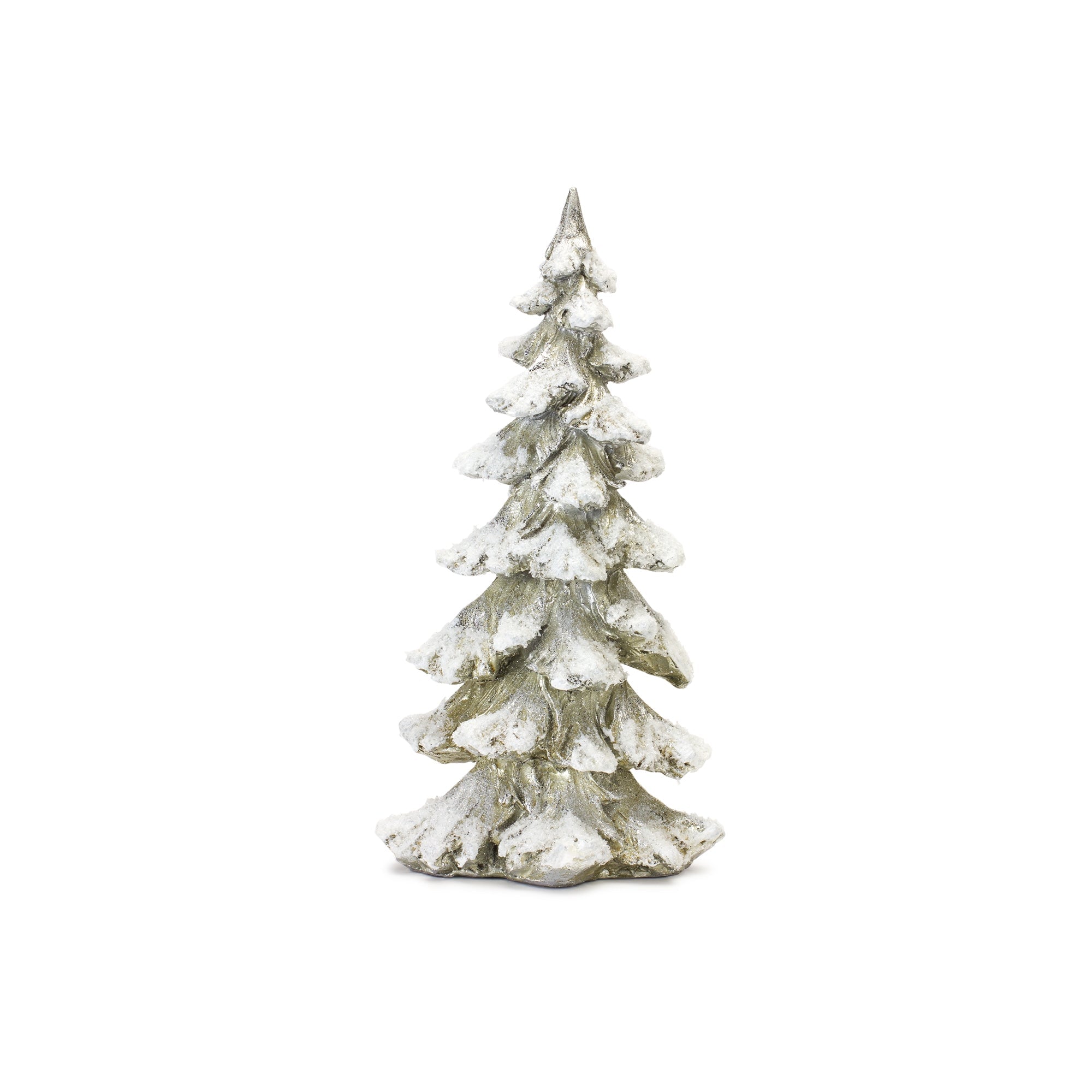 Frosted Pine Tree DŽcor with Silver Finish (Set of 4)