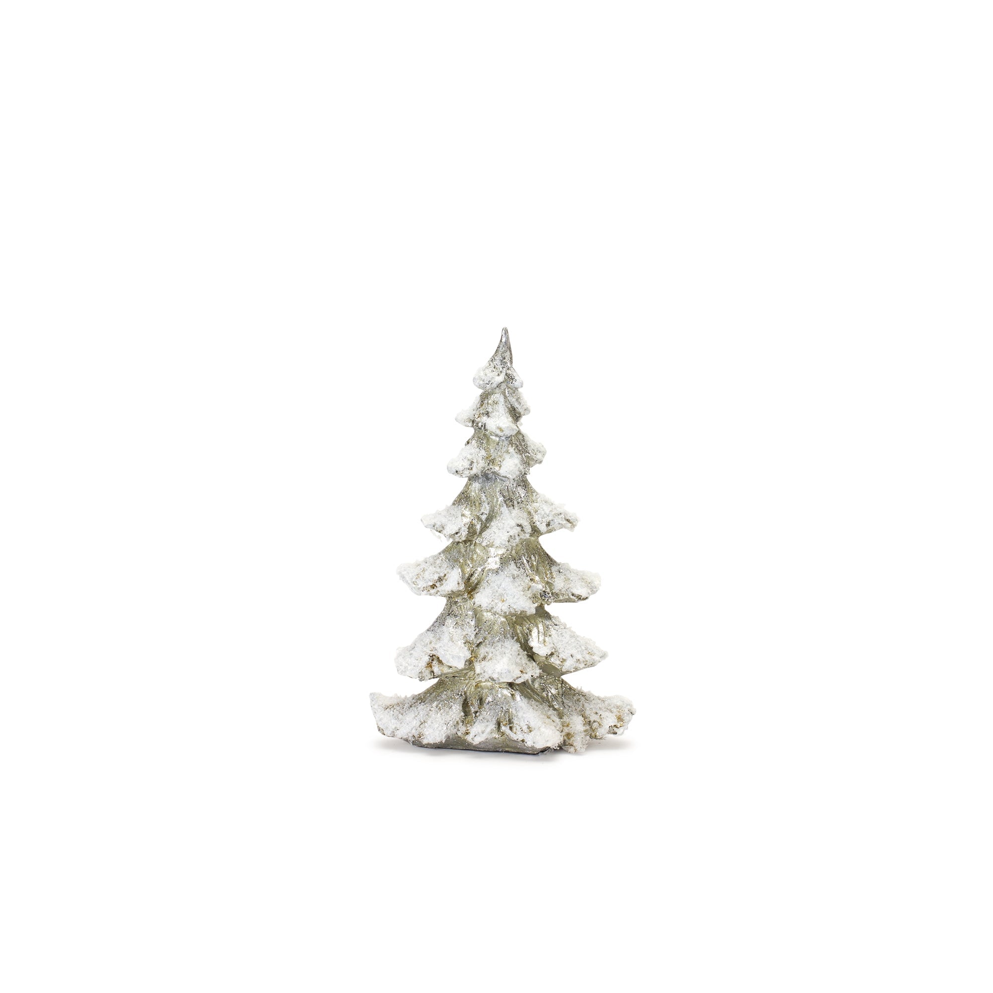 Frosted Pine Tree DŽcor with Silver Finish (Set of 4)