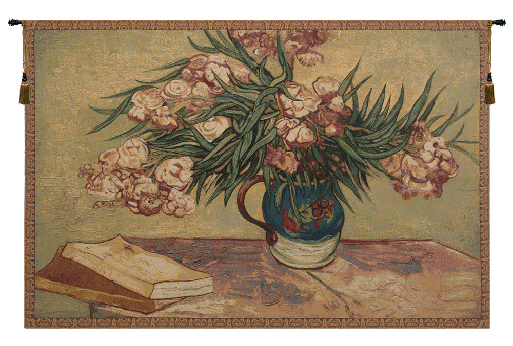 Oleanders and Books Italian Tapestry