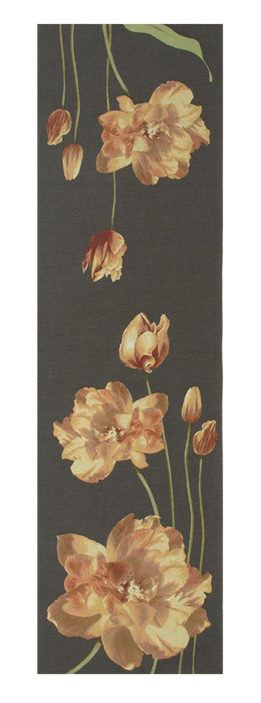 An Armful of Yellow Tulips Grey  French Table Runner
