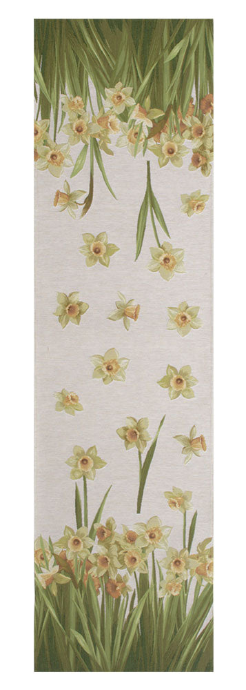 Daffodils White  French Table Runner