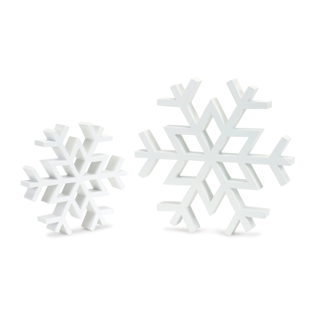 Traditional White Wood Cut Out Snowflake DŽcor (Set of 12)