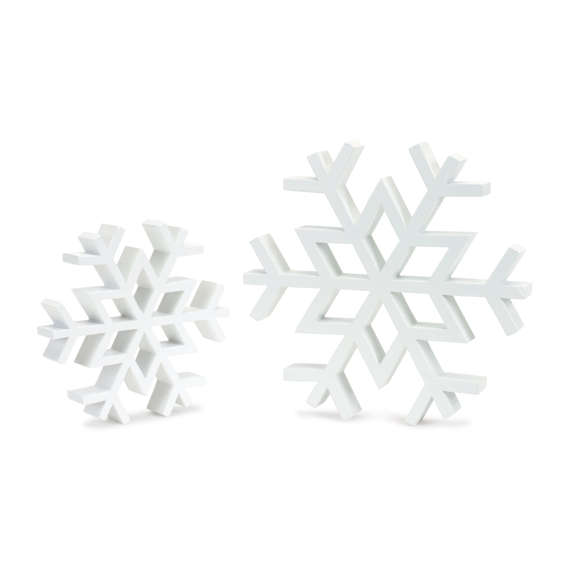 Traditional White Wood Cut Out Snowflake DŽcor (Set of 12)