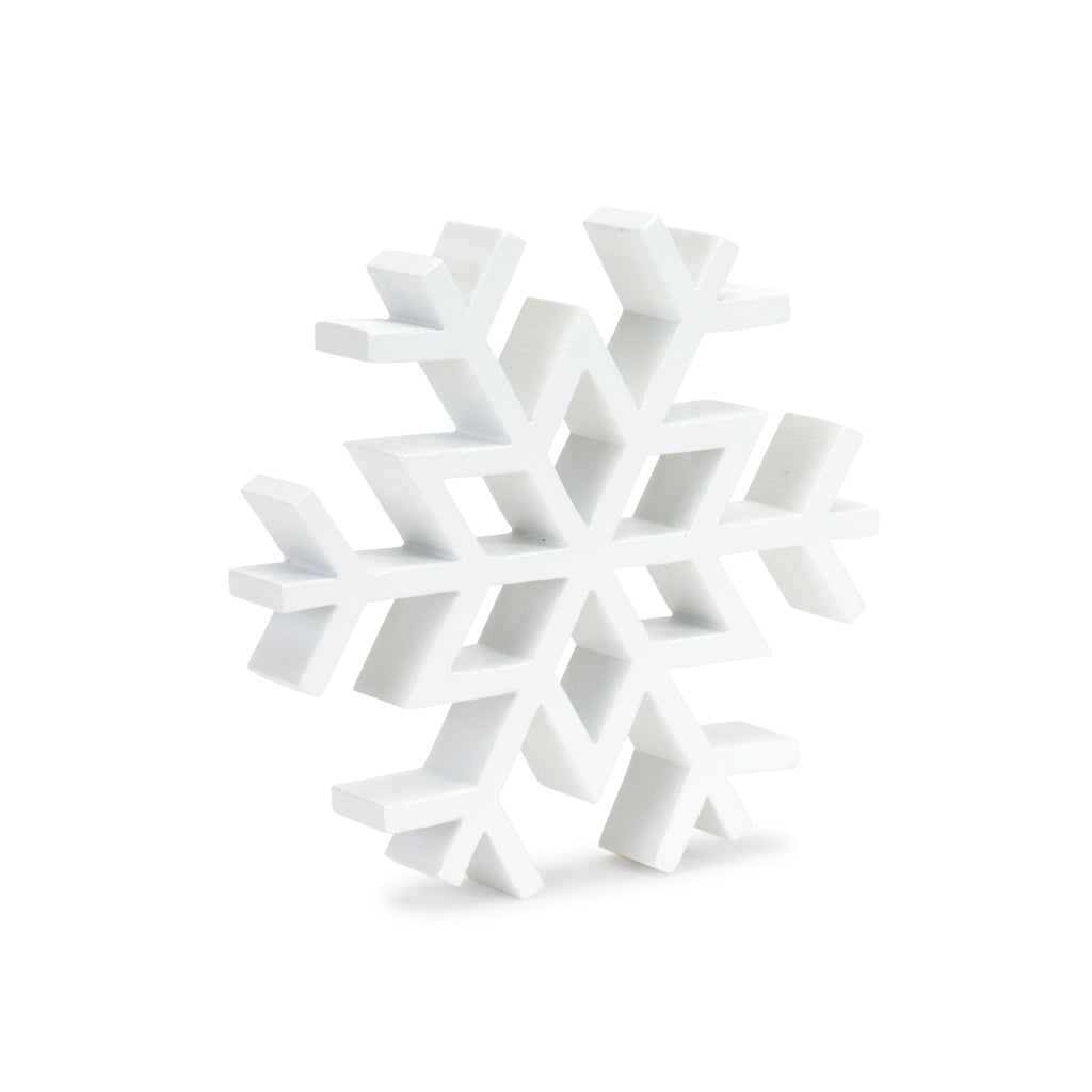 Traditional White Wood Cut Out Snowflake DŽcor (Set of 12)