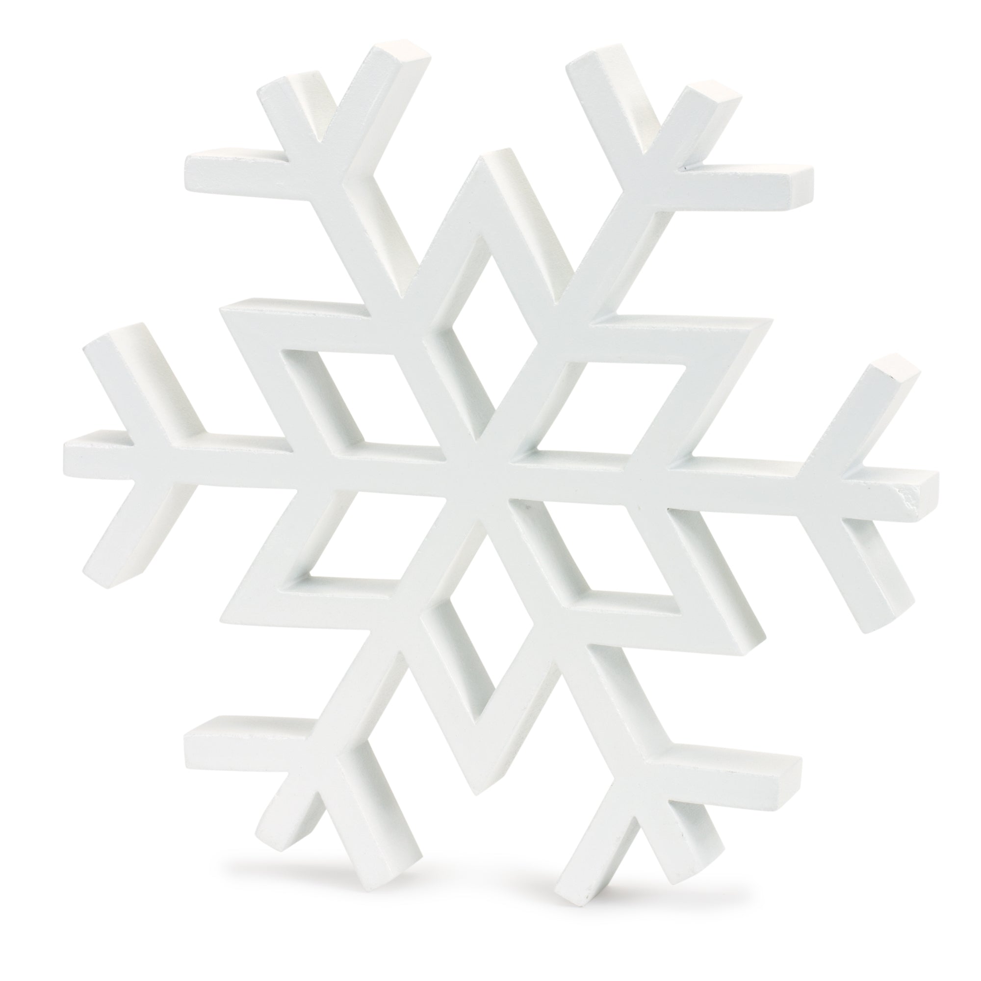 Traditional White Wood Cut Out Snowflake DŽcor (Set of 12)