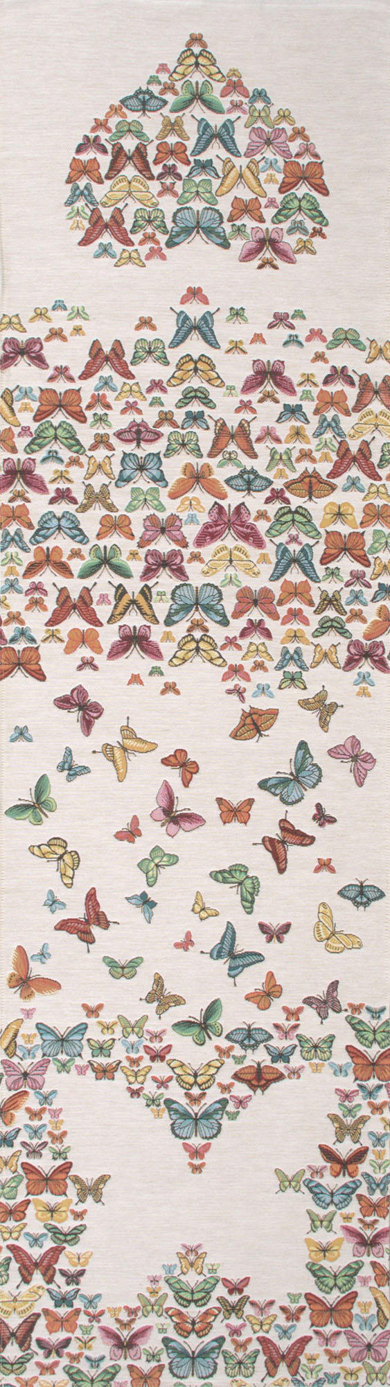 Butterflies White French Table Runner