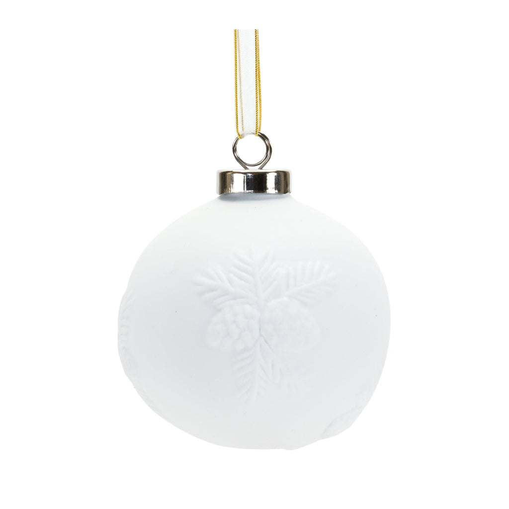 Porcelain Pine Cone Ball Ornament (Set of 6)