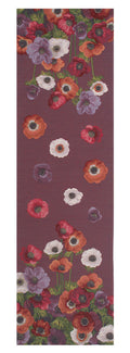 Anemones Purple  French Table Runner