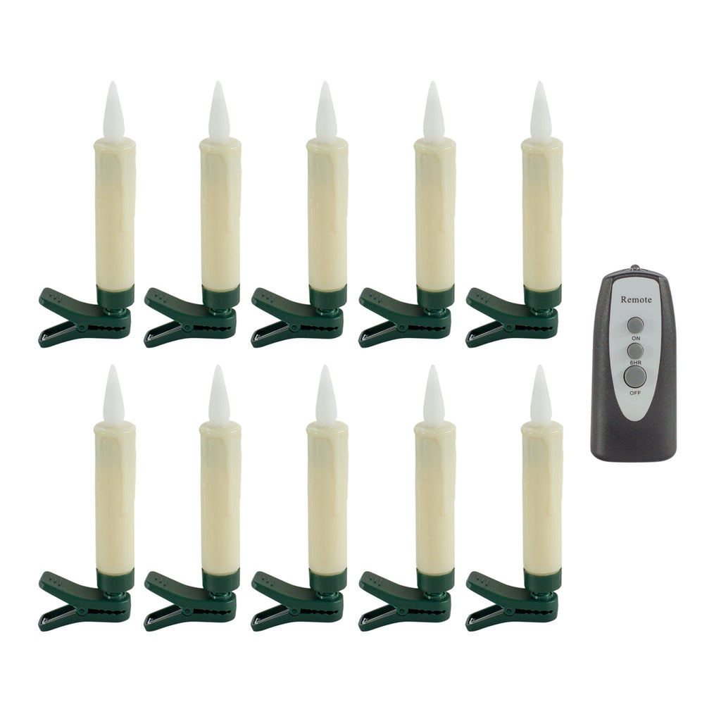 LED FIA Flame Clip-on Candle Taper or Suction Cup (Set of 10)