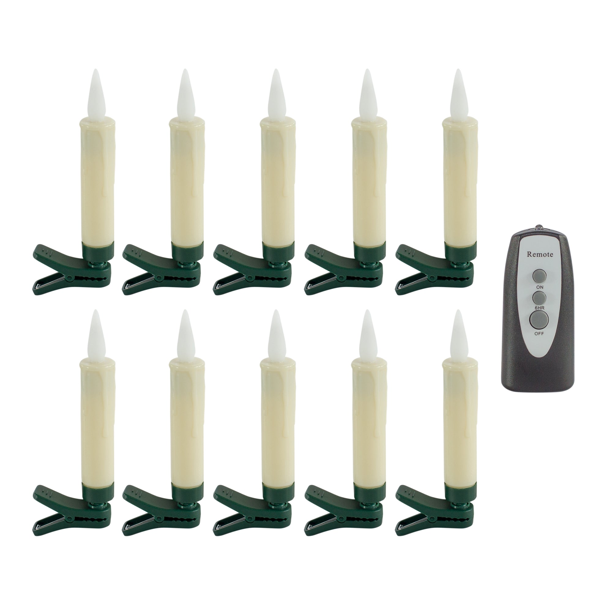 LED FIA Flame Clip-on Candle Taper or Suction Cup (Set of 10)