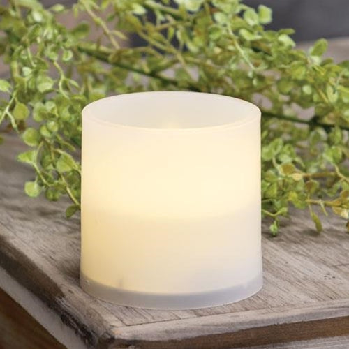 Warm Light White Timer Pillar Candle 3x3 (Pack of 4)