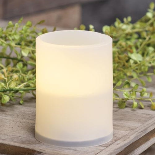 Warm Light White Timer Pillar Candle 3x4 (Pack of 4)