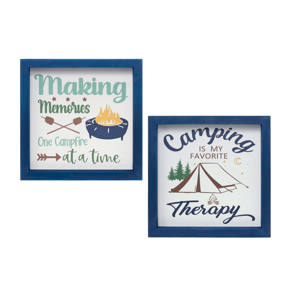 Wood Framed Camping Sentiment Sign (Set of 4)