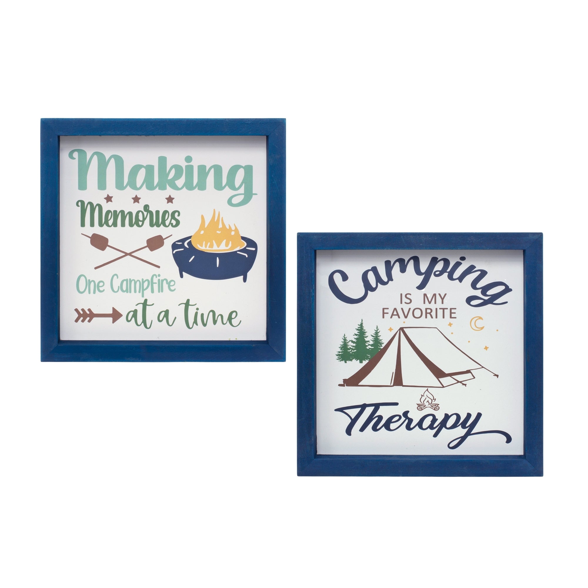 Wood Framed Camping Sentiment Sign (Set of 4)