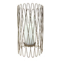 Geometric Iron Candle Holder with Glass Hurricane