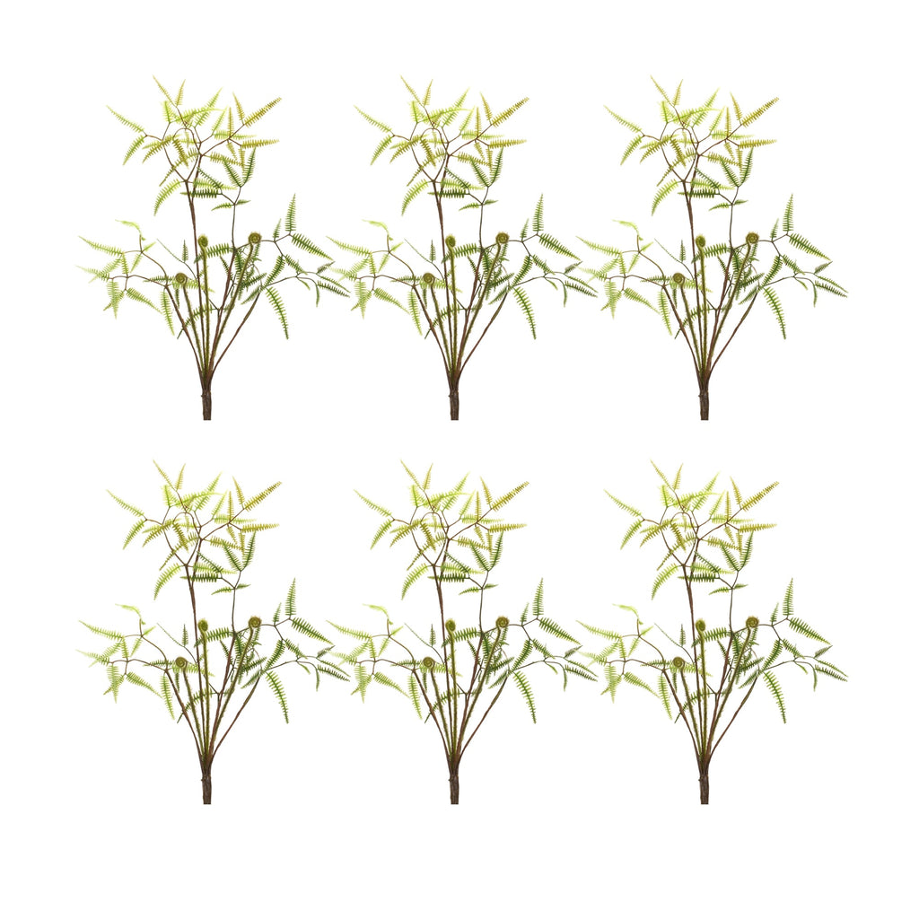 Mini Fern Foliage Bush with Sprout Accent (Set of 6)