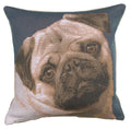 Pugs Face Blue French Cushion