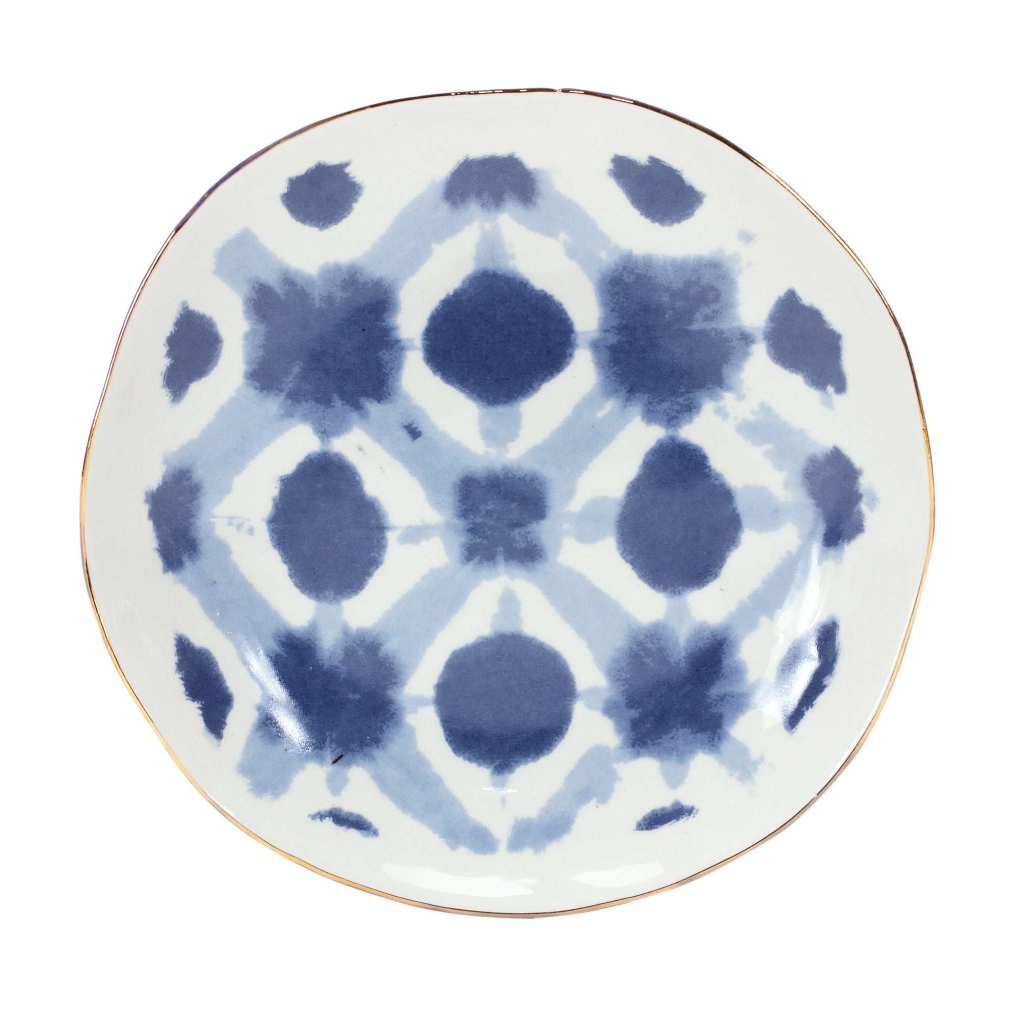 Coastal Tie-Dye Design Ceramic Plate (Set of 4)