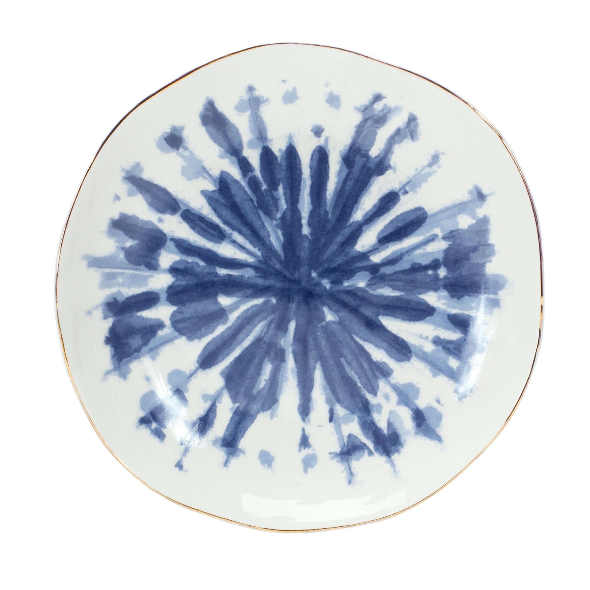 Coastal Tie-Dye Design Ceramic Plate (Set of 4)