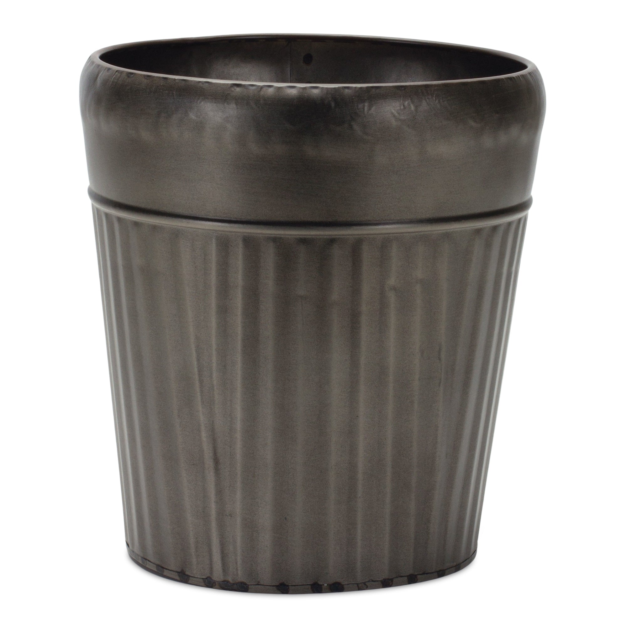 Pewter Metal Planter with Tapered Design (Set of 3)