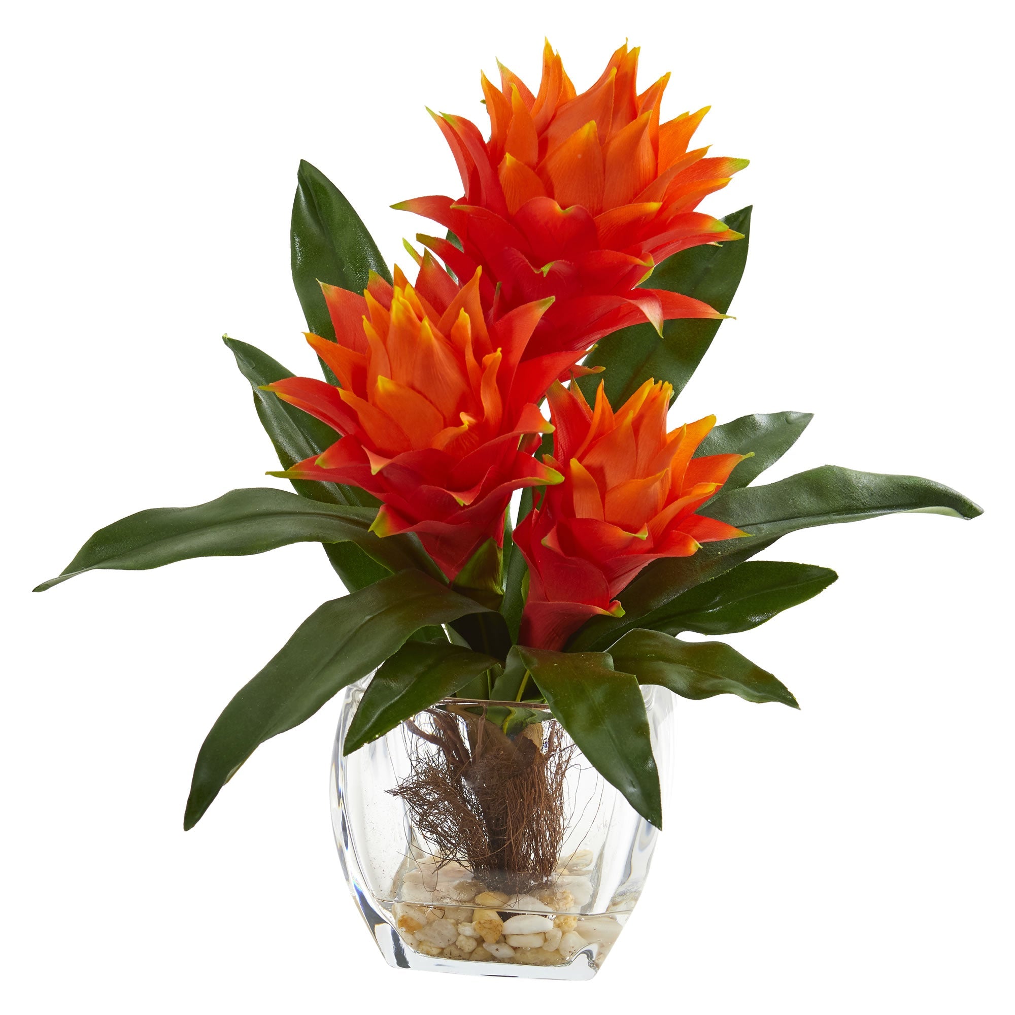 14" Bromeliad Artificial Plant in Tapered Vase