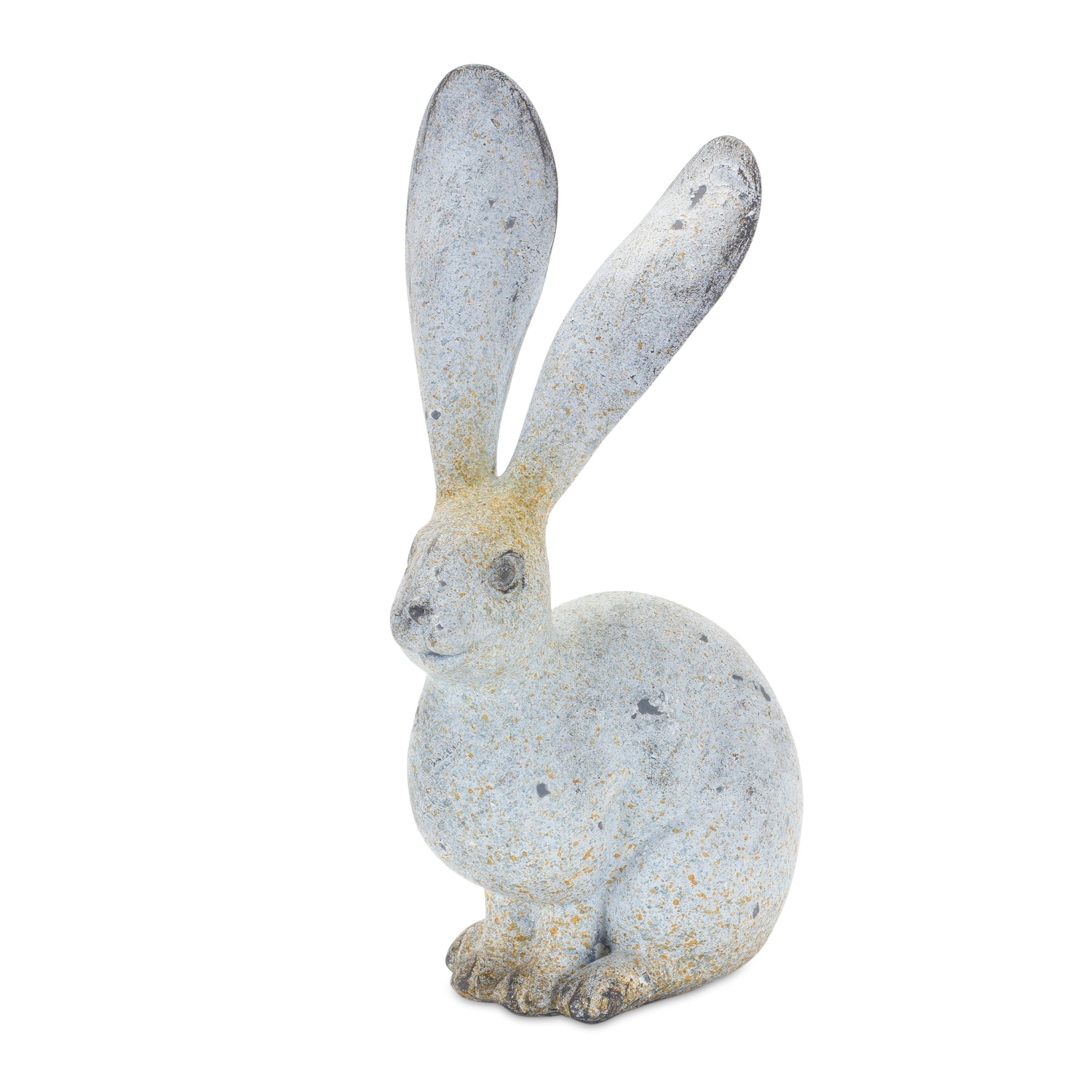 Weathered Stone Rabbit Statue with Distressed Finish (Set of 4)