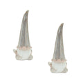 Modern Terra Cotta Gnome Figurine with Marble Finish (Set of 2)