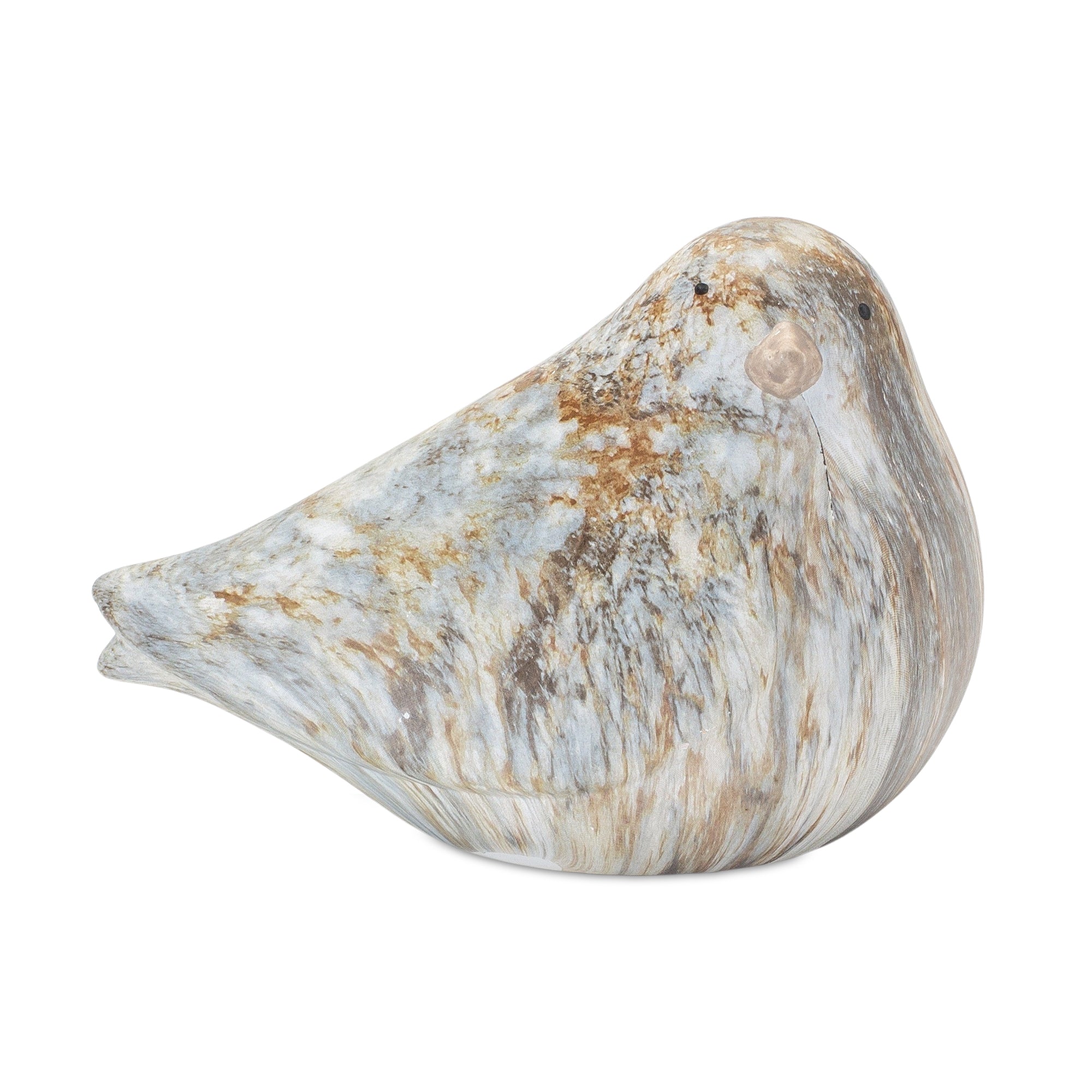 Terra Cotta Bird with Marble Design (Set of 2)