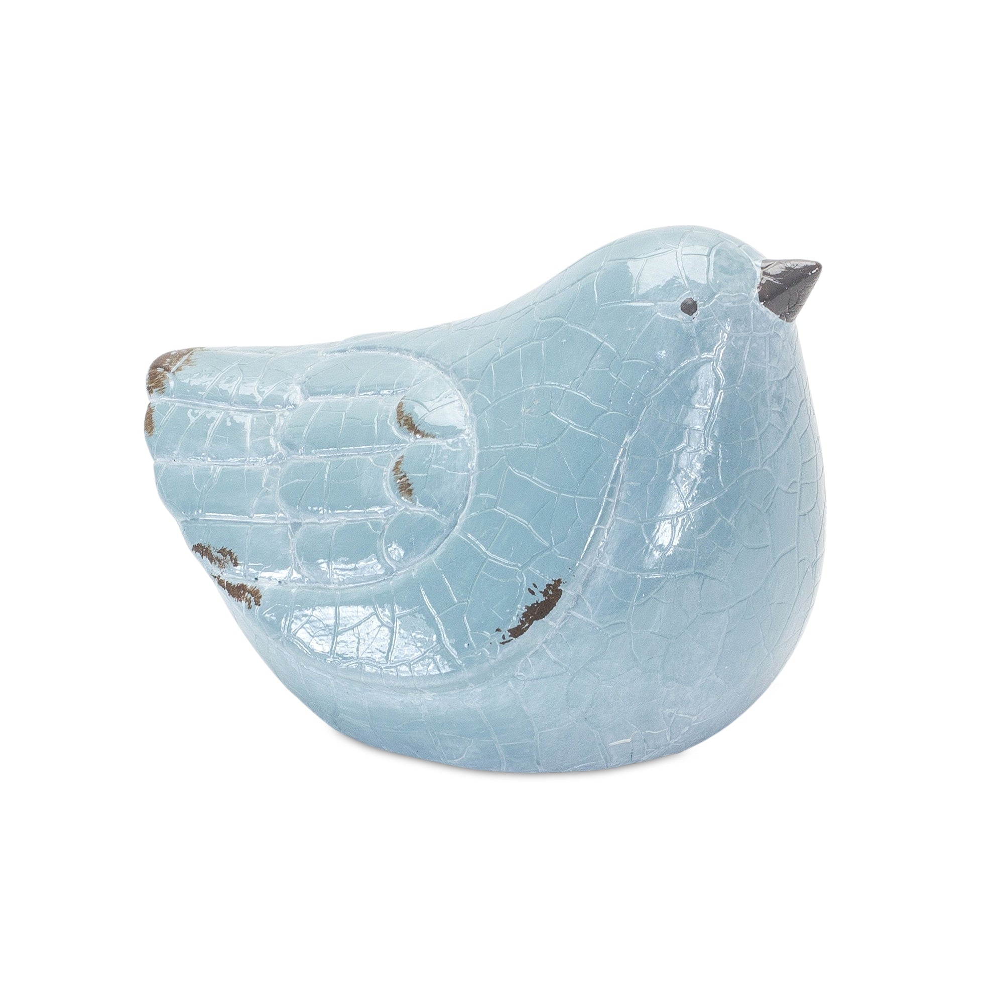 Cracked Terra Cotta Bird Figurine with Distressed Finish (Set of 4)