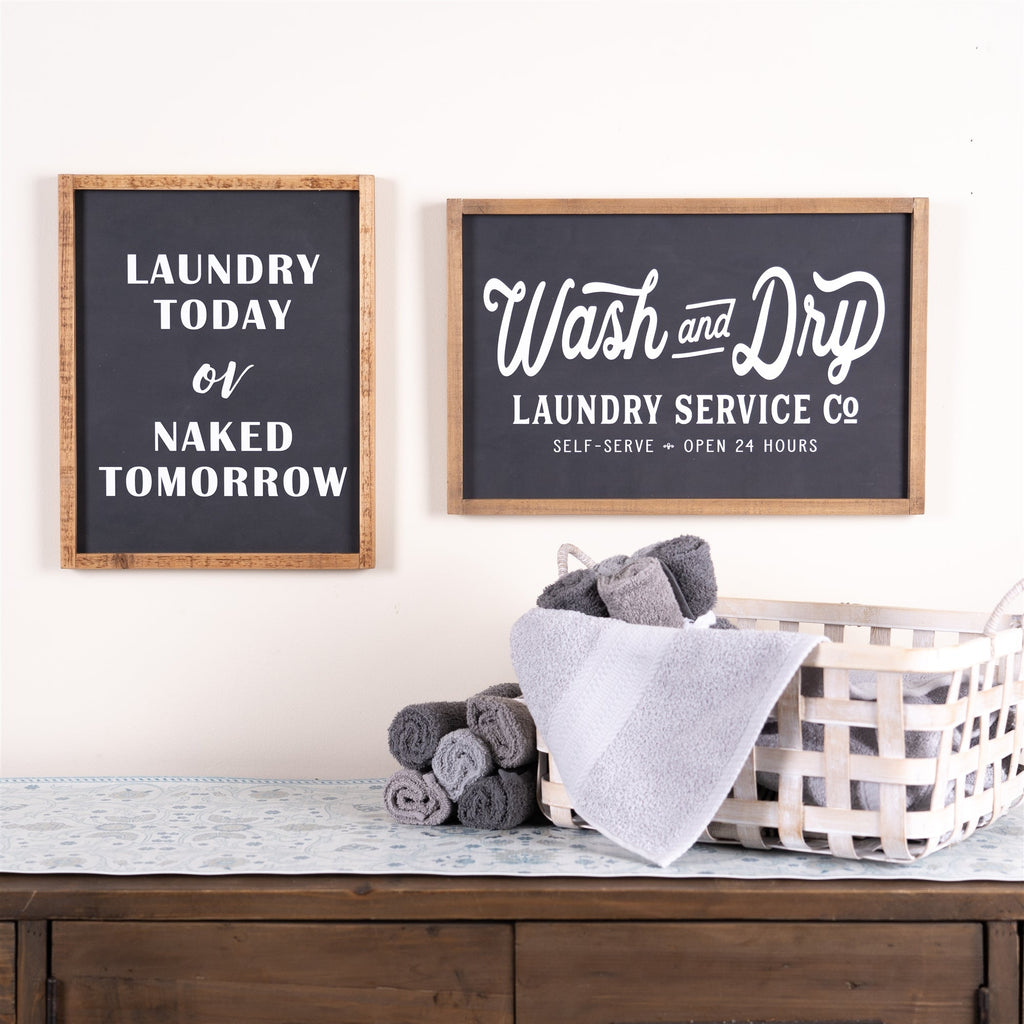 Wood Laundry Sentiment Sign 15"H