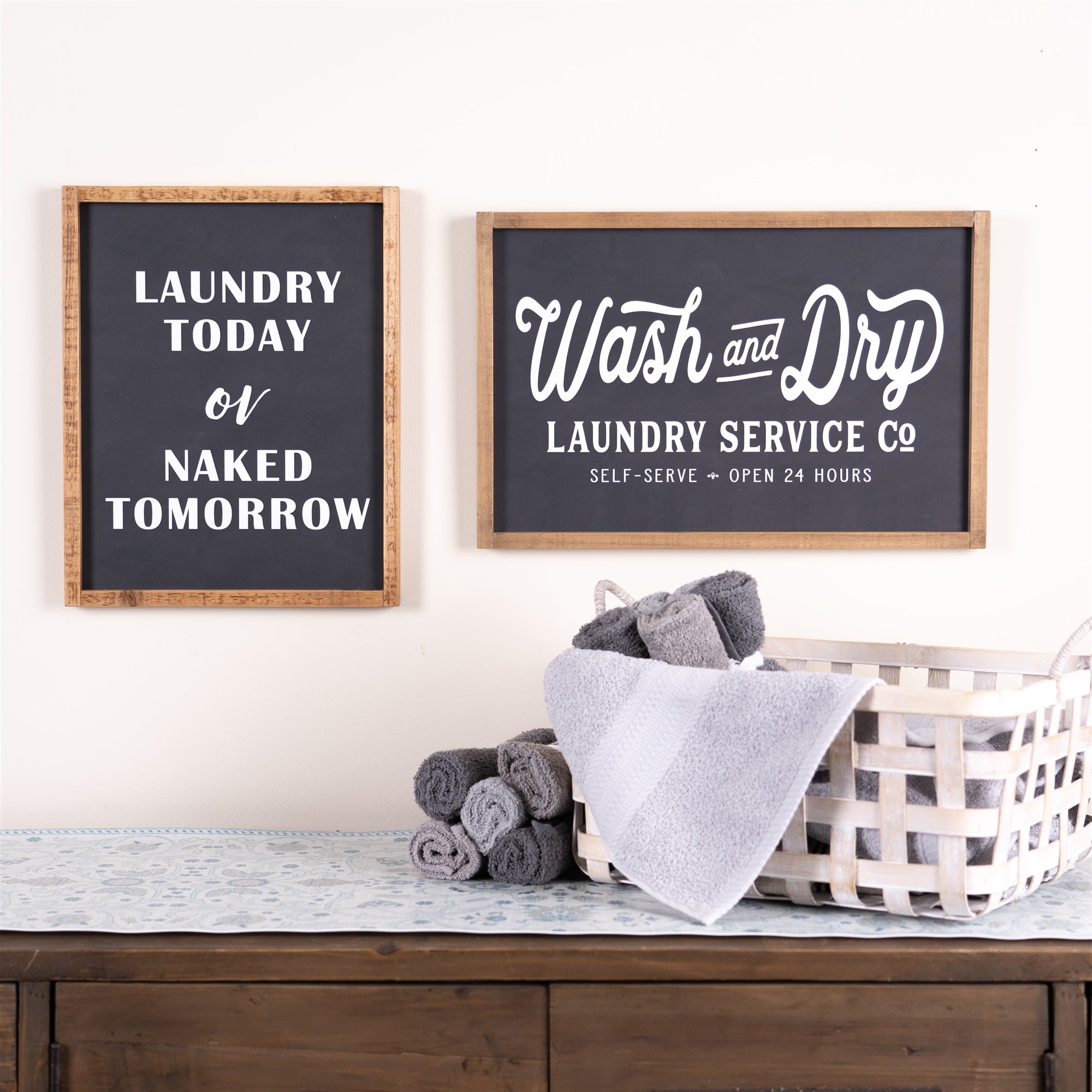 Wood Laundry Sentiment Sign 15"H