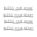 Bless Our Home and Heart Sentiment DŽcor (Set of 4)
