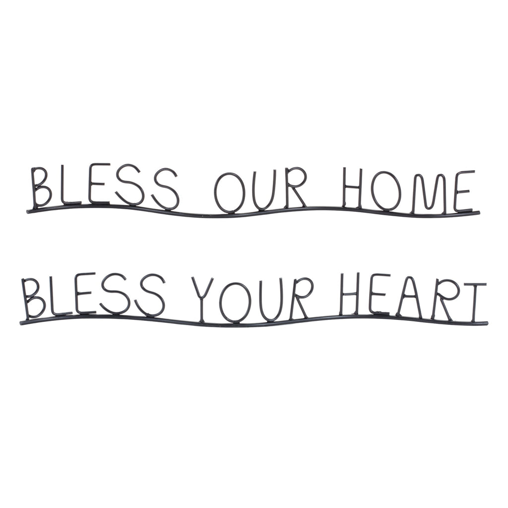 Bless Our Home and Heart Sentiment DŽcor (Set of 4)