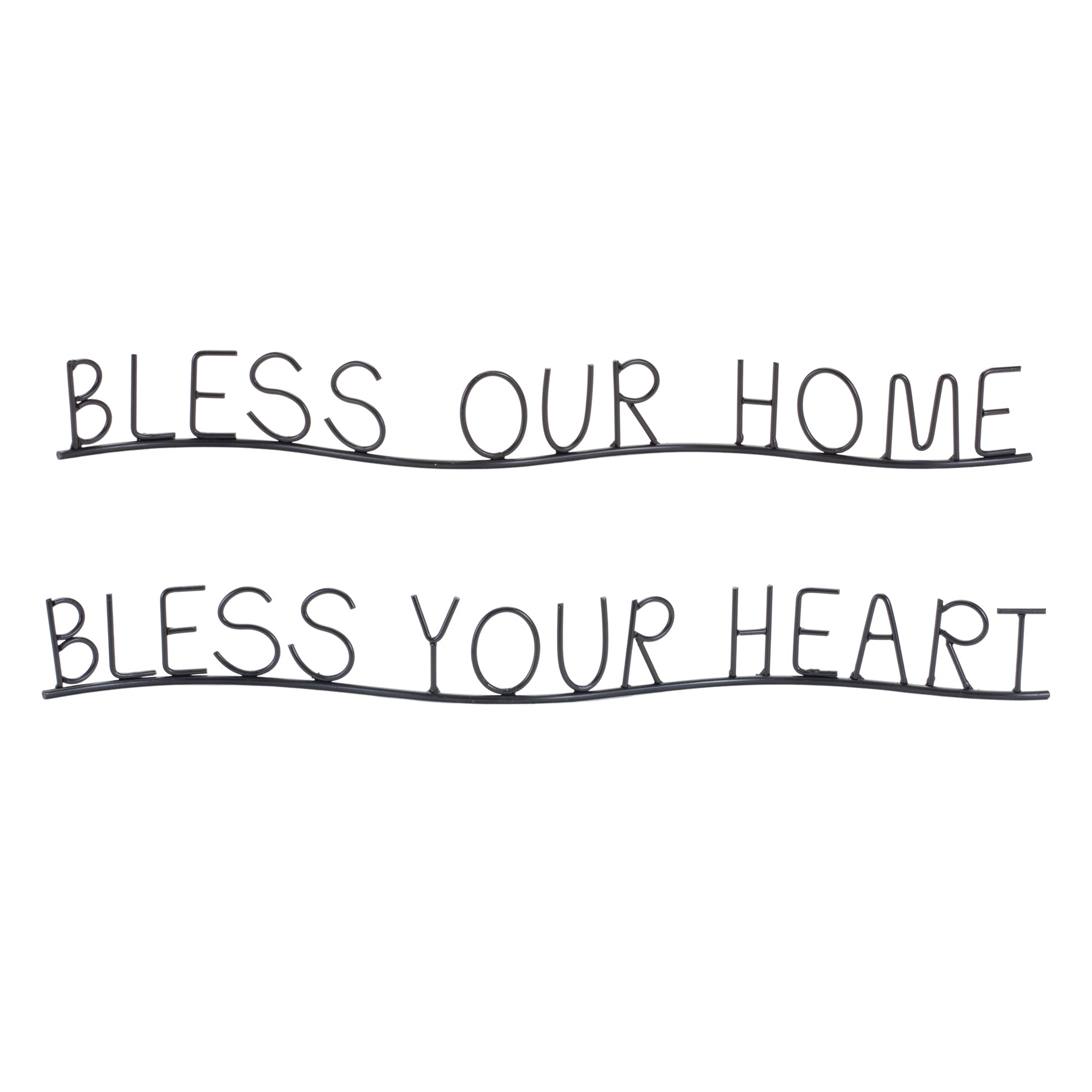 Bless Our Home and Heart Sentiment DŽcor (Set of 4)